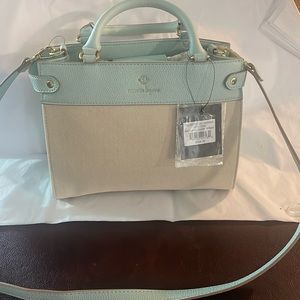 NWT Nanette Lepore surf spray Erica convertible square canvas satchel.